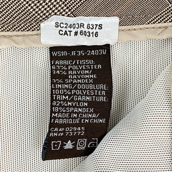 Jessica Dream Fit Pencil Skirt Knee Length Tan Glencheck Sz 14 - Picture 7 of 11